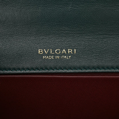 Bulgari Nappa Monochrome Serpenti Forever Large Maxi Chain Crossbody Bag Forest Emerald 7 of 11