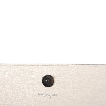 Saint Laurent Grain De Poudre Medium Classic Monogram Kate Satchel Porcellana Black 9 of 11