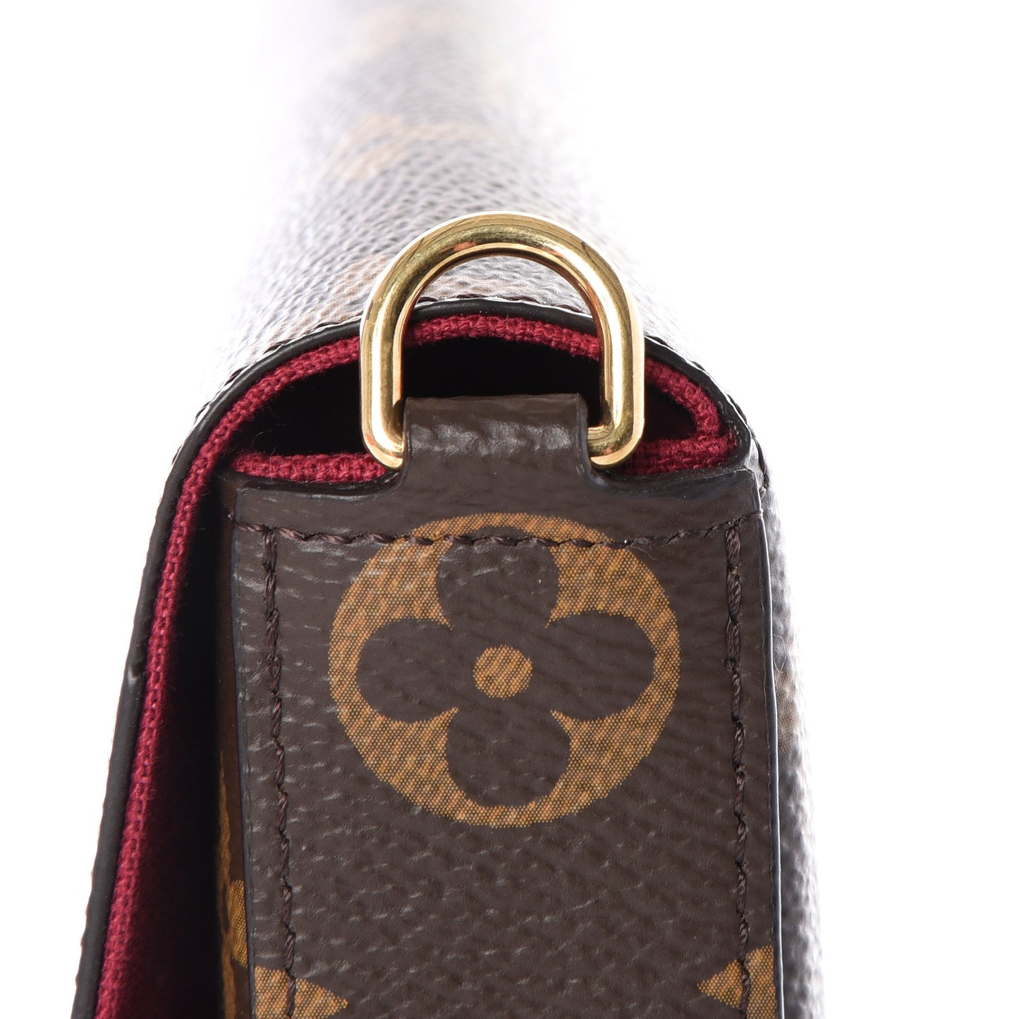 Monogram Pochette Felicie Chain Wallet Fuchsia
