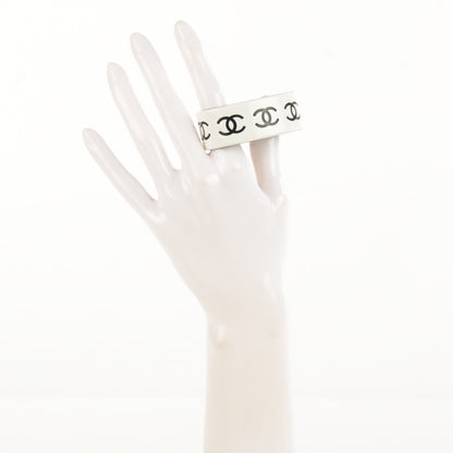 Chanel Resin CC Narrow Cuff Black White 2 of 5