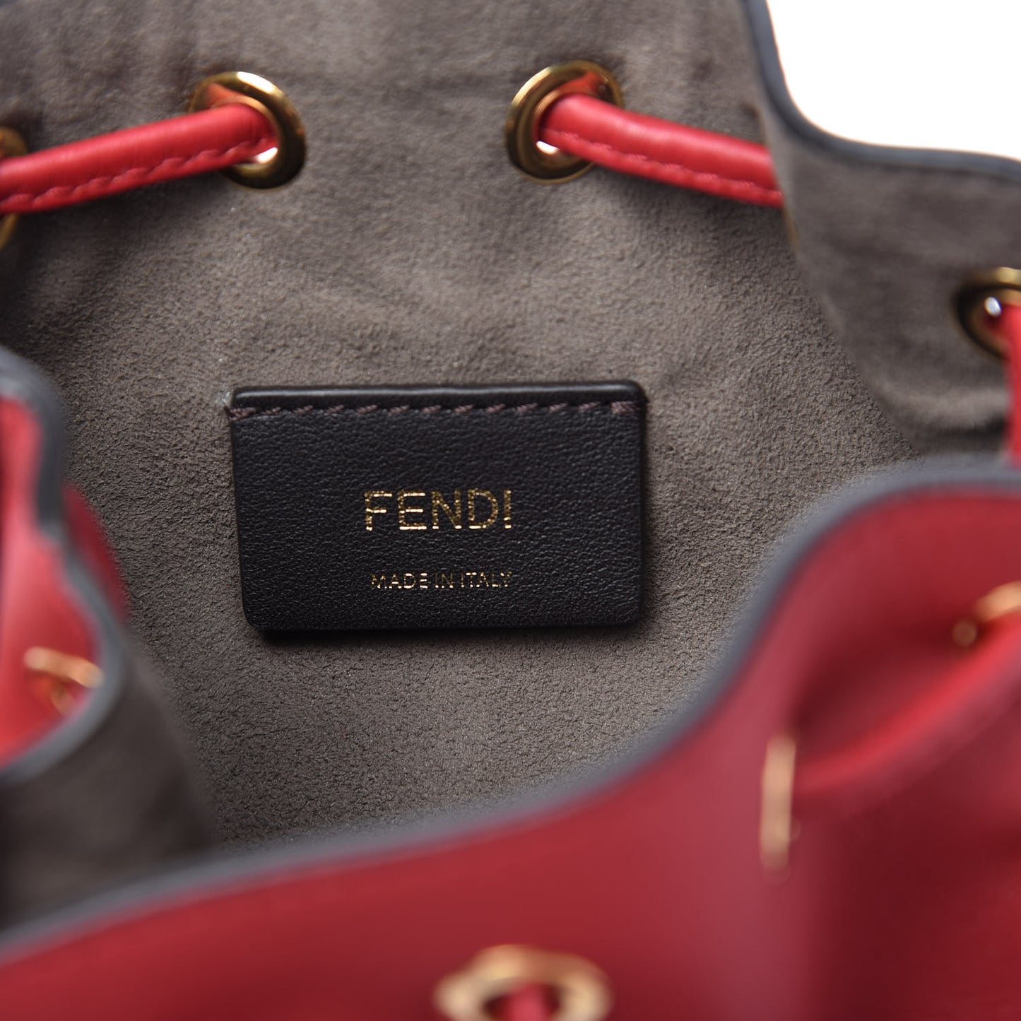 Vitello Century F is Fendi Eyebrow Monster Eyes Embossed Mini Mon Tresor Bucket Bag Fragola