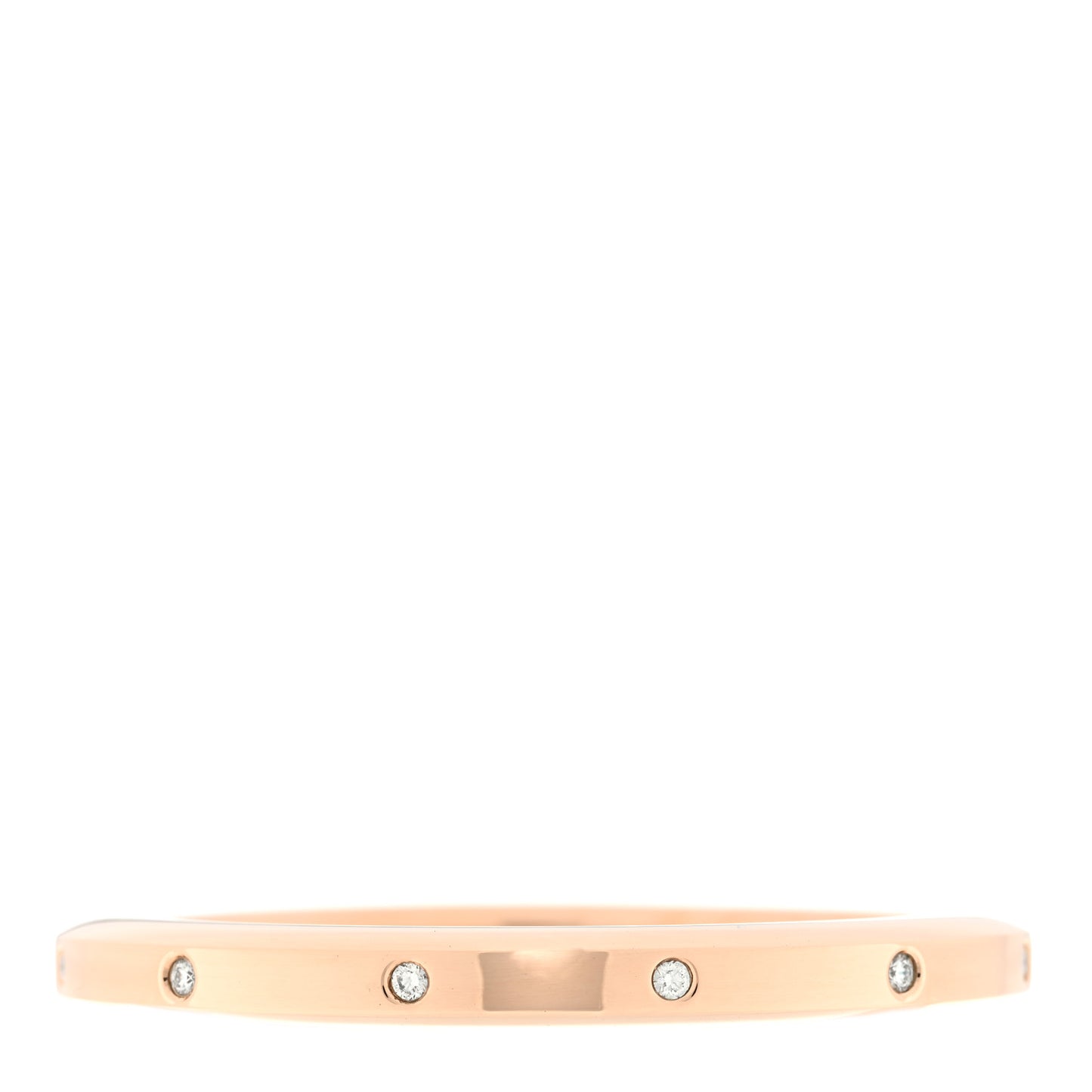 18K Rose Gold Diamond Tiffany Lock Bangle Bracelet