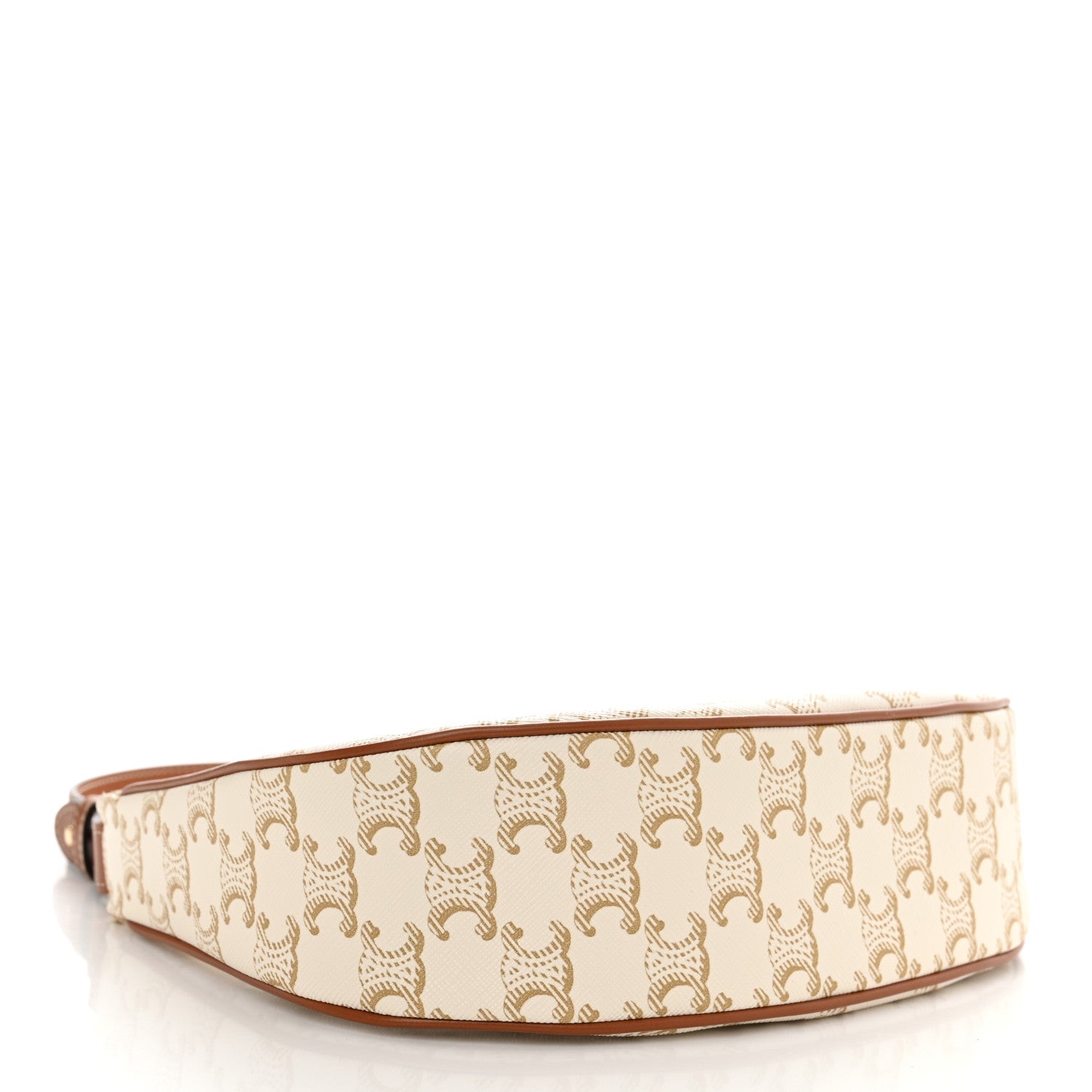 Celine Canvas Calfskin Ava Triomphe Shoulder Bag White 4 of 11