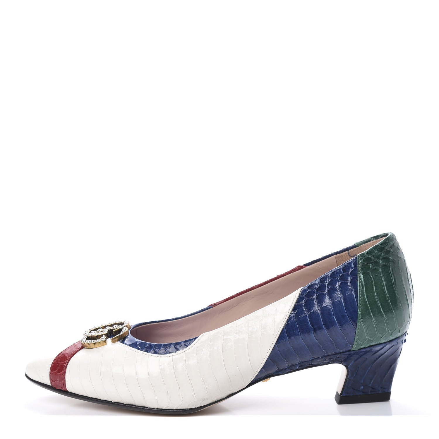 Gucci Snakeskin Crystal Double G Pumps 37 Multicolor 1 of 13