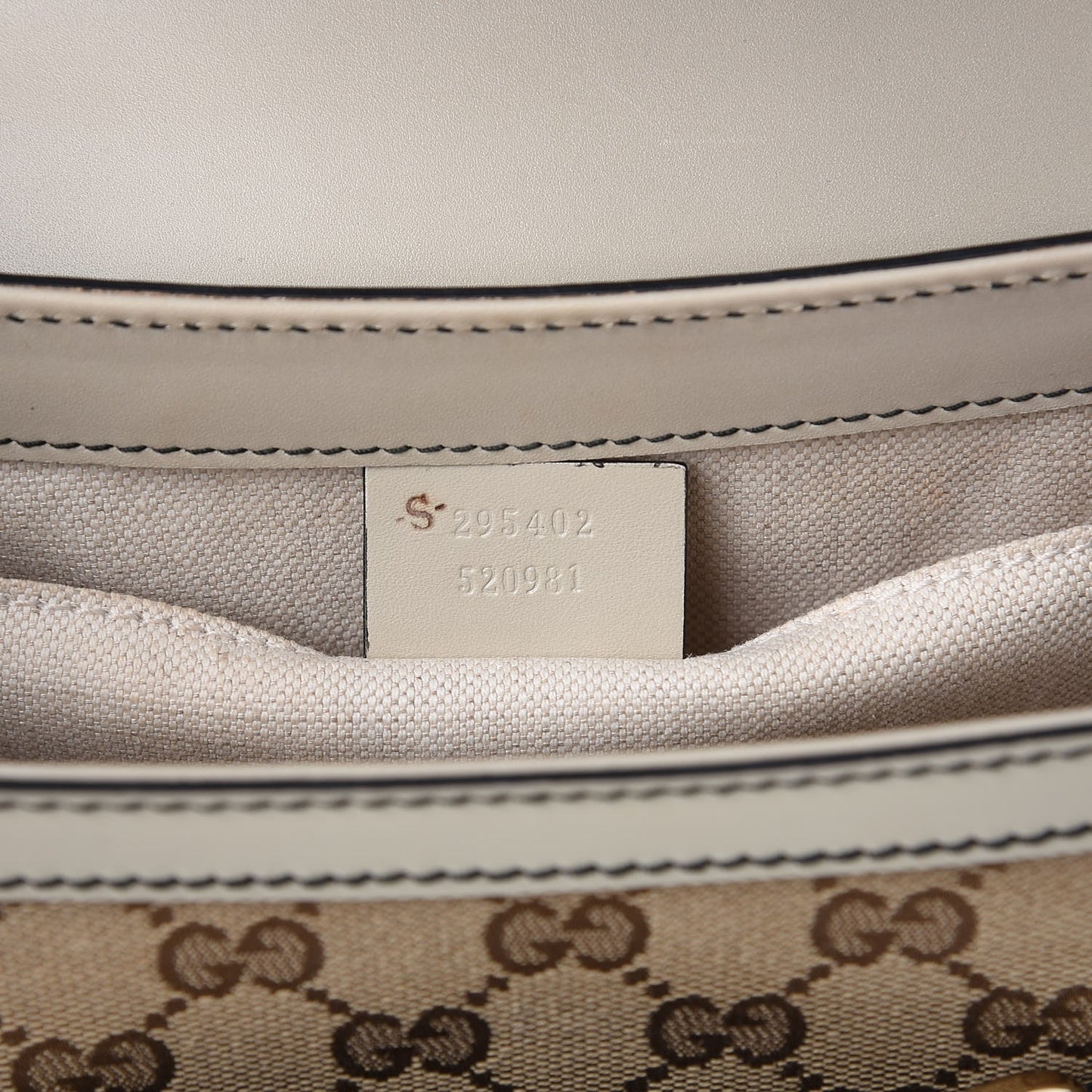 Monogram Margaux Calfskin Medium Emily Chain Shoulder Bag Beige Ebony Mystic White