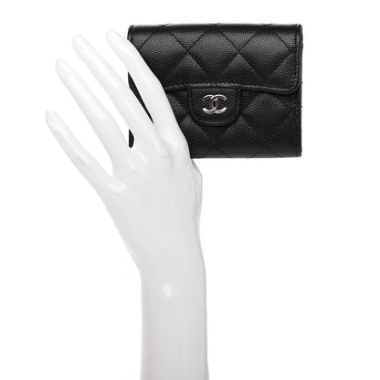 Chanel Caviar Quilted Flap Card Holder Wallet Black 2 of 9
