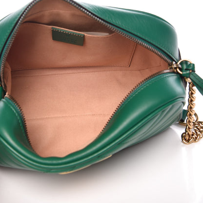 Gucci Calfskin Matelasse Small GG Marmont Chain Shoulder Bag Emerald Green 5 of 7