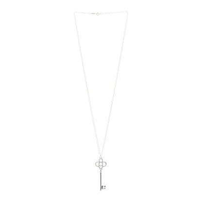 Tiffany Sterling Silver Large Crown Key Pendant Necklace 3 of 5