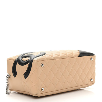 Chanel Calfskin Quilted Large Cambon Bowler Beige Black 4 of 11
