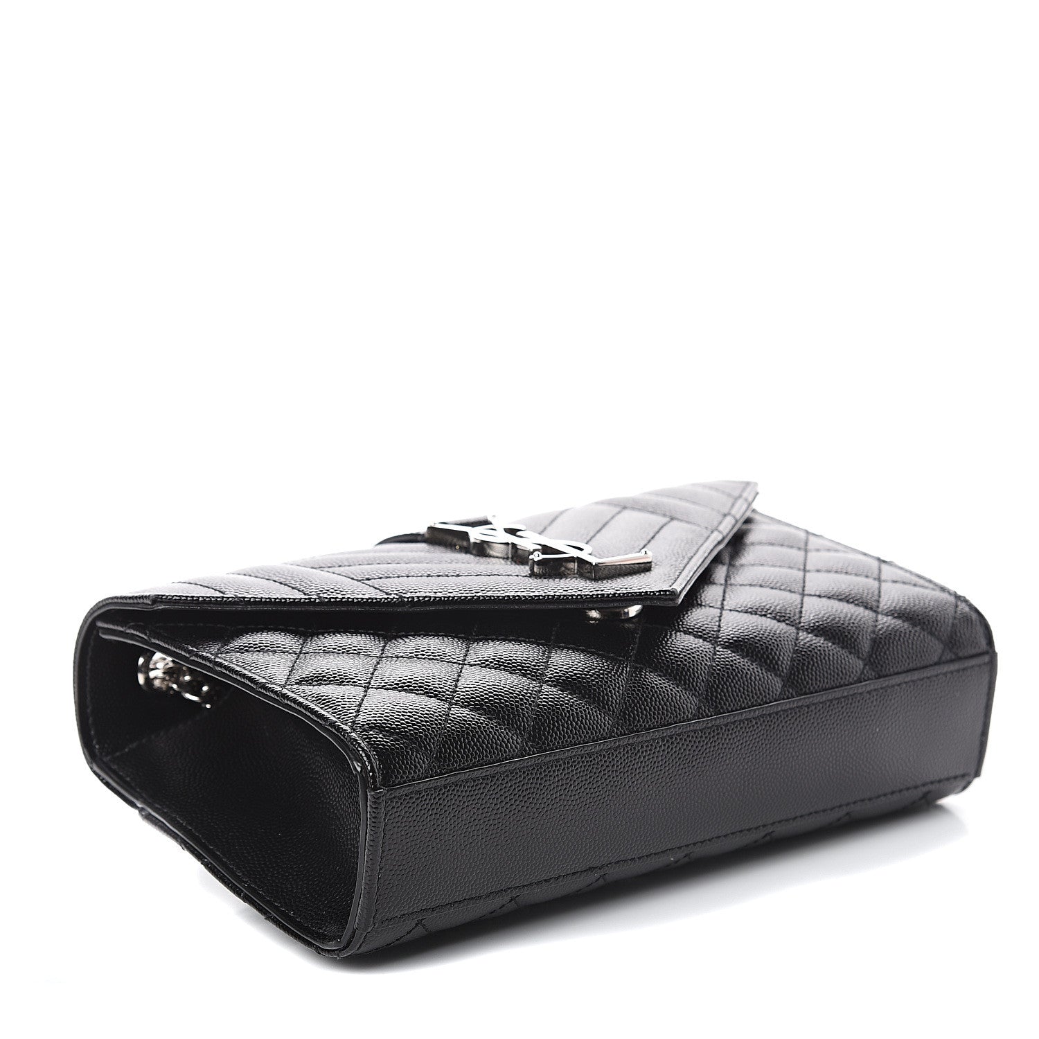 Saint Laurent Grain De Poudre Textured Mixed Matelasse Triquilt Small Monogram Satchel Black 3 of 8