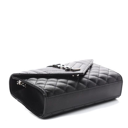 Saint Laurent Grain De Poudre Textured Mixed Matelasse Triquilt Small Monogram Satchel Black 3 of 8