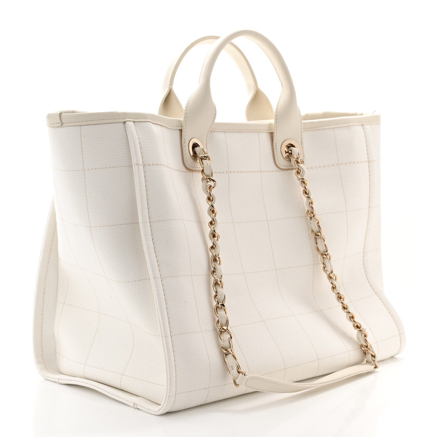 Cotton Medium Deauville Tote White