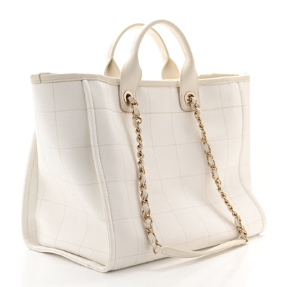 Chanel Cotton Medium Deauville Tote White 3 of 10