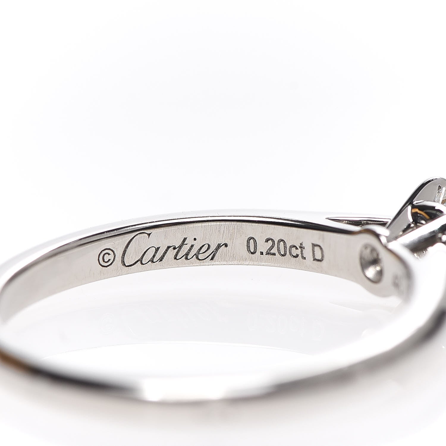 Cartier Platinum Diamond .20ct Solitaire Engagement Ring 48 4.5 4 of 5