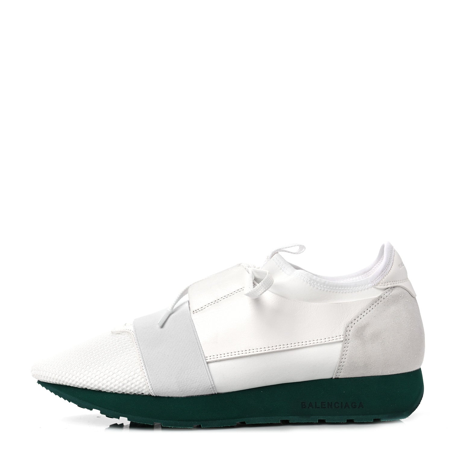 Balenciaga Mesh Calfskin Neoprene Womens Race Runner Sneakers 40 White 1 of 10