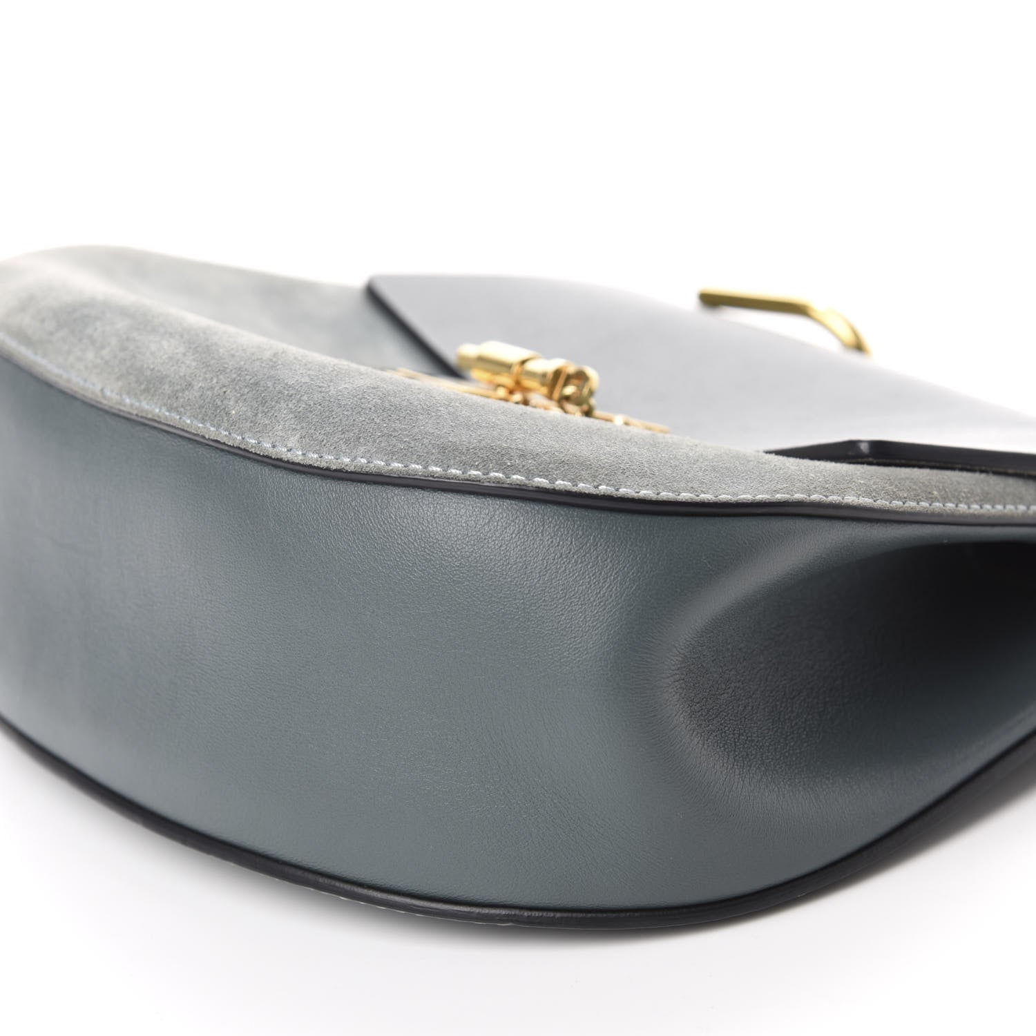 Chloe Suede Smooth Calfskin Drew Shoulder Bag Cloudy Blue 7 of 9