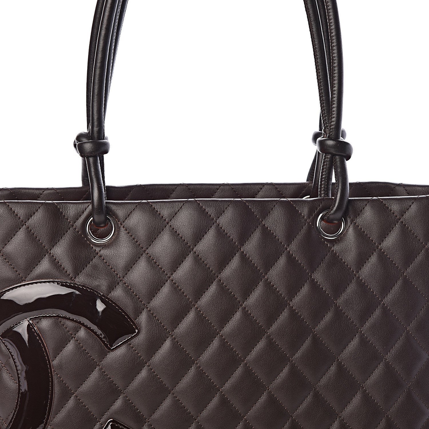 Chanel Calfskin Quilted Large Cambon Tote Brown 8 of 10
