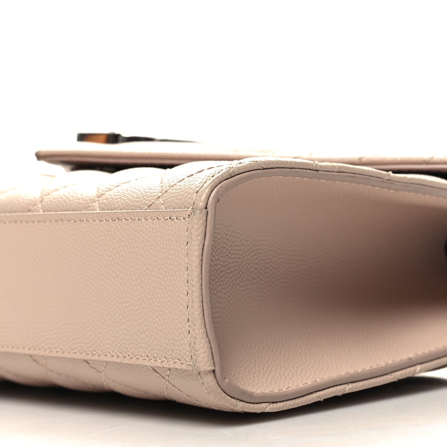 Saint Laurent Grain De Poudre Textured Mixed Matelasse Medium Triquilt Monogram Satchel Marble Pink 9 of 11