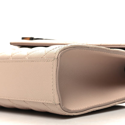 Saint Laurent Grain De Poudre Textured Mixed Matelasse Medium Triquilt Monogram Satchel Marble Pink 9 of 11