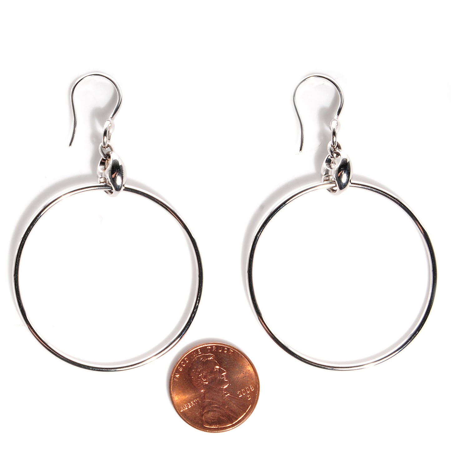 18K White Gold Marina Hoop Earrings