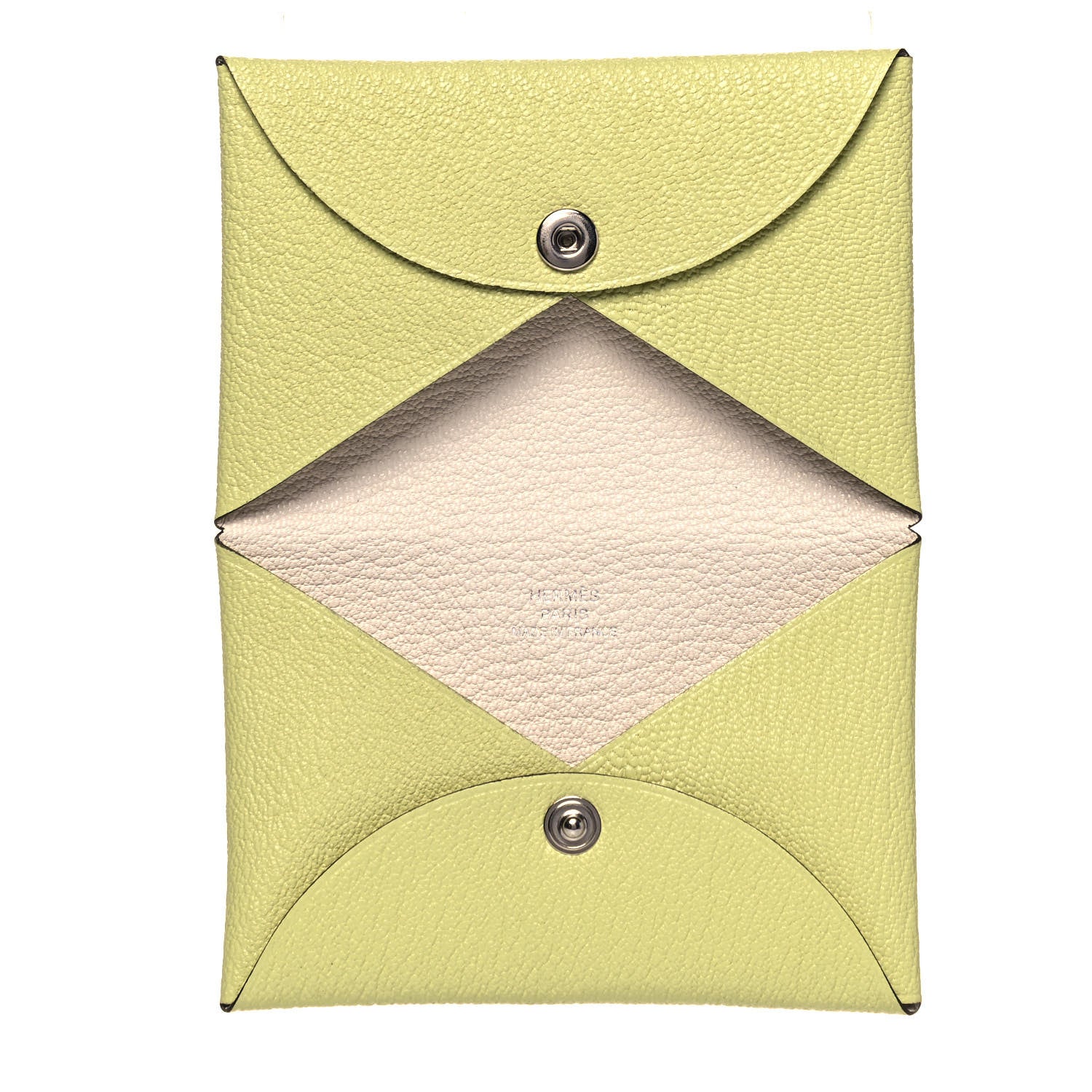 Hermes Chevre Mysore Verso Calvi Card Case Jaune Bourgeon Nata 5 of 7