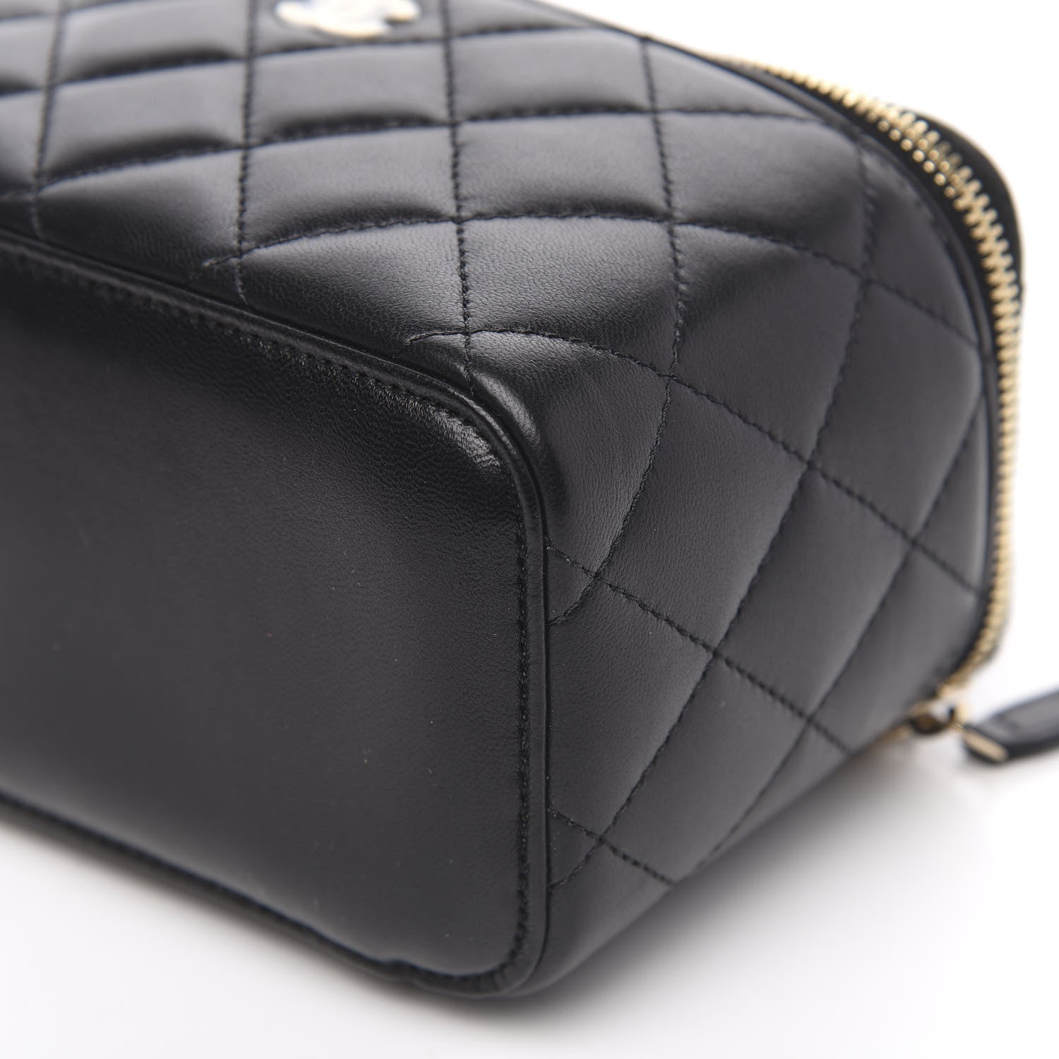 Chanel Lambskin Quilted Small Vanity Case With Chain Black 9 of 10