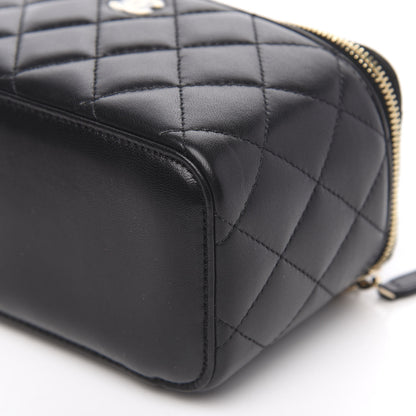 Chanel Lambskin Quilted Small Vanity Case With Chain Black 9 of 10