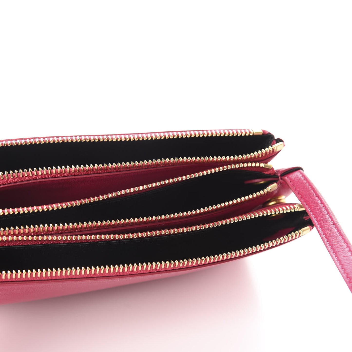 Lambskin Small Trio Crossbody Bag Fuchsia