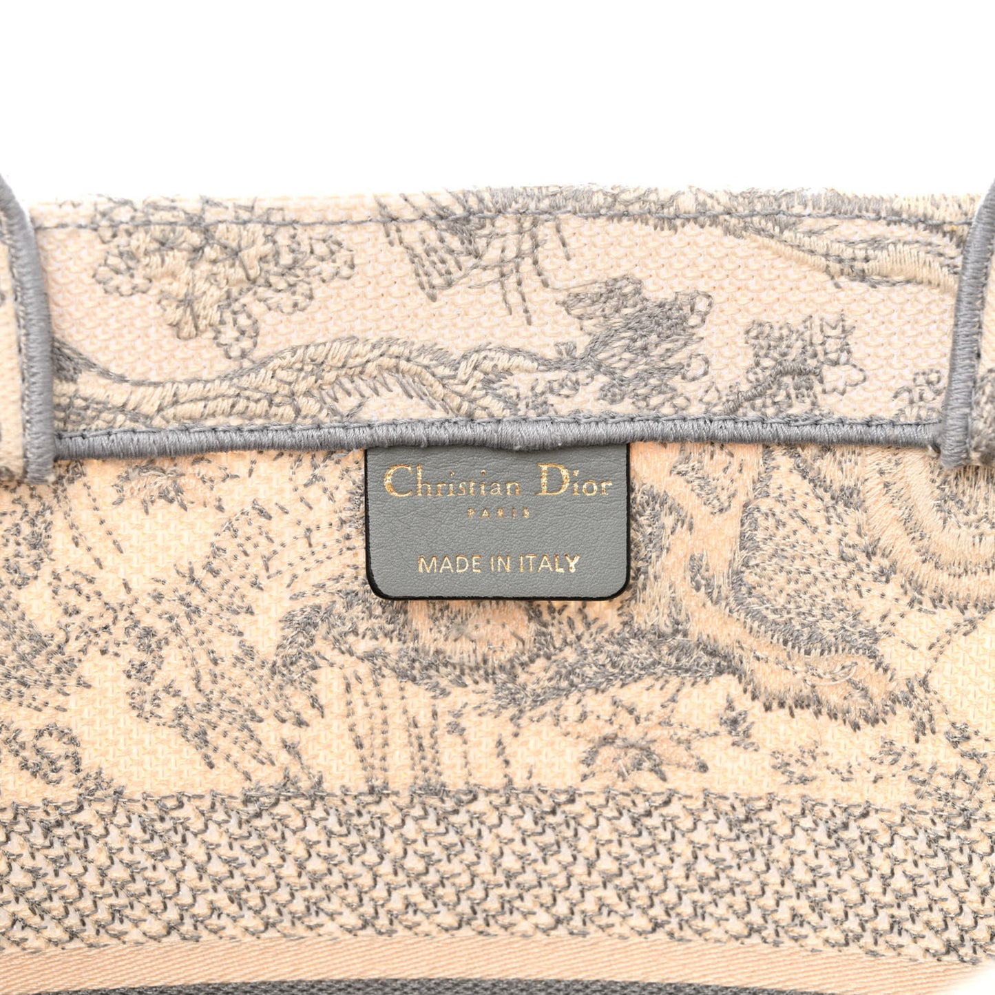 Canvas Embroidered Medium Dioriviera Toile De Jouy Book Tote Gray