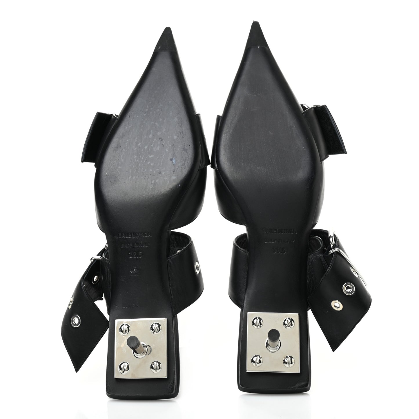 Shiny Calfskin Belt 40mm Mules 39.5 Black