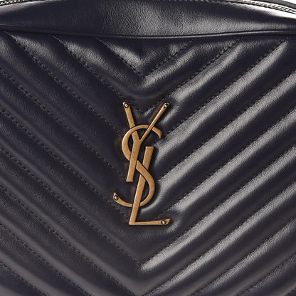 Saint Laurent Calfskin Matelasse Lou Camera Bag Navy 7 of 9