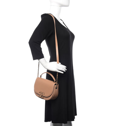Chanel Shiny Calfskin Goatskin Quilted Small Coco Curve Messenger Flap Beige 2 of 16