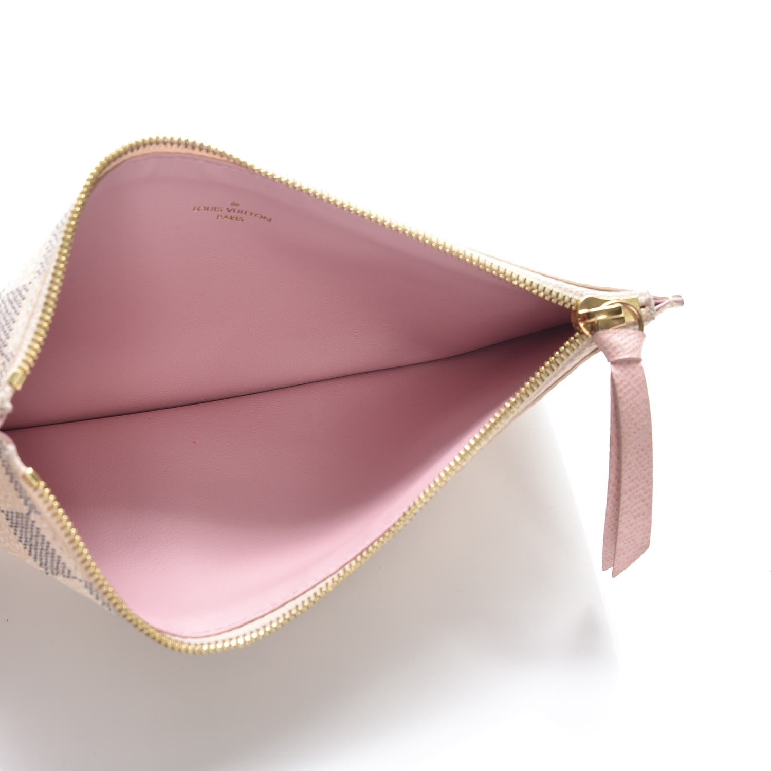 Louis Vuitton Damier Azur Felicie Chain Wallet Zippered Insert Rose Ballerine 5 of 6