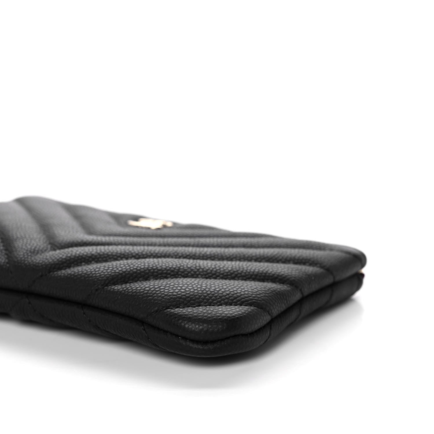 Chanel Caviar Chevron Quilted Small Cosmetic Case Black 10 of 11