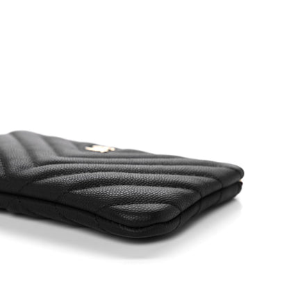 Chanel Caviar Chevron Quilted Small Cosmetic Case Black 10 of 11