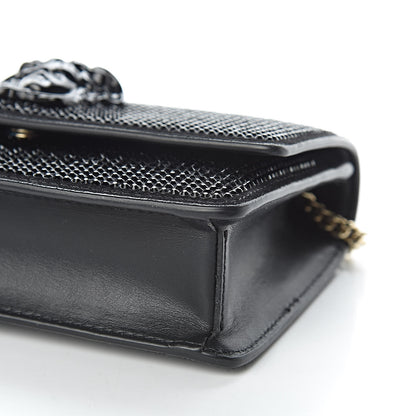 Versace Calfskin Palazzo Crystal Chain Evening Bag Black 8 of 9