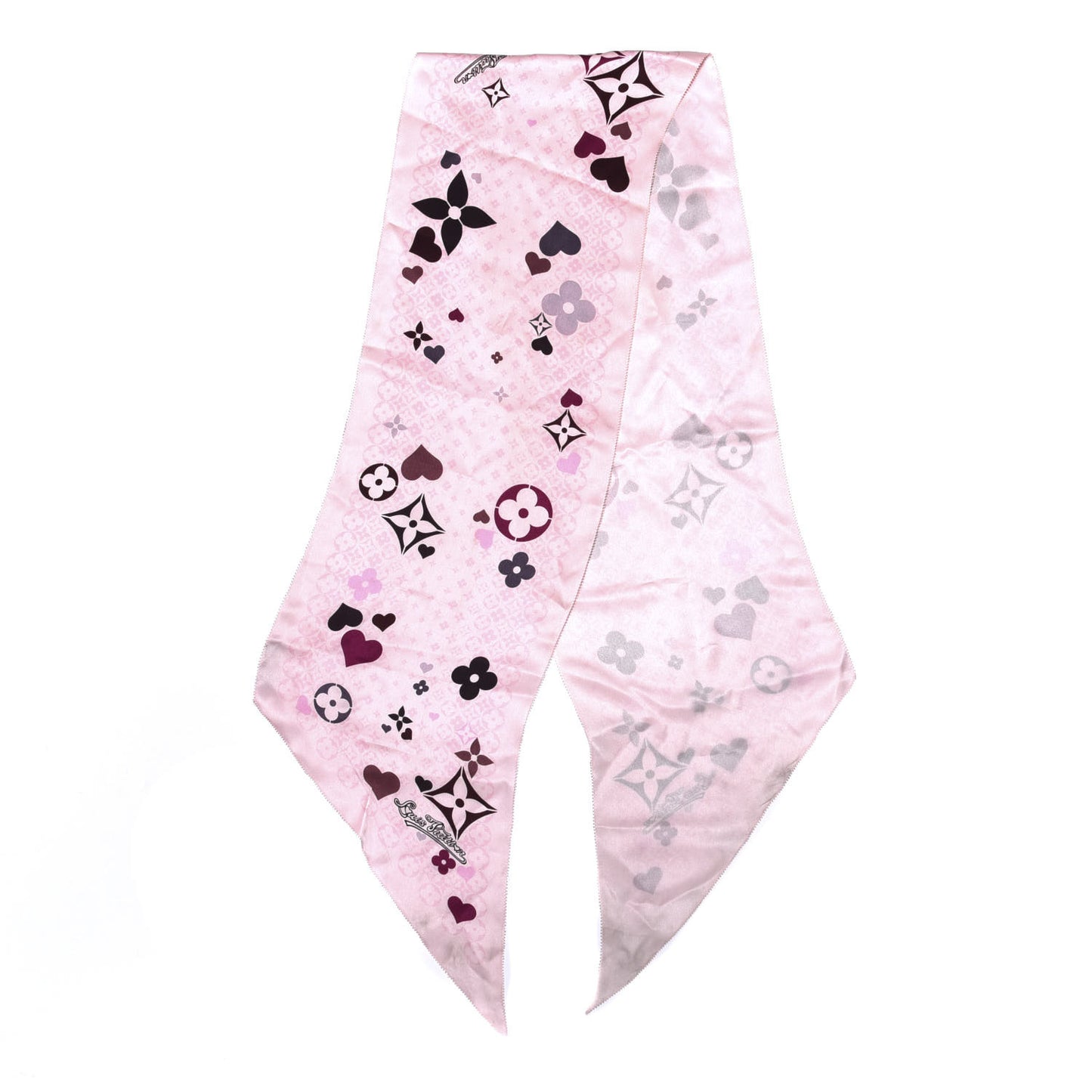 Silk Floral Scarf Pink
