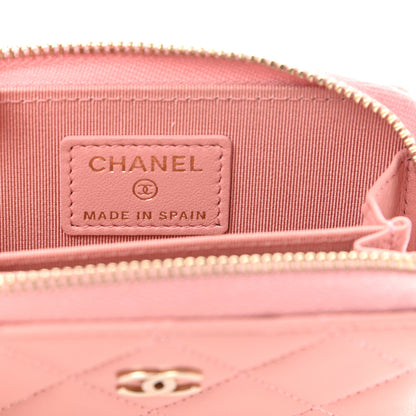 Chanel Lambskin Quilted Zip Around Coin Purse Light Pink 6 of 9
