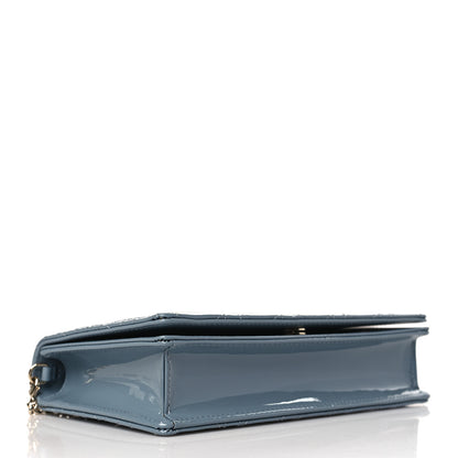 Christian Dior Patent Cannage Lady Dior Convertible Clutch Cloud Blue 5 of 9
