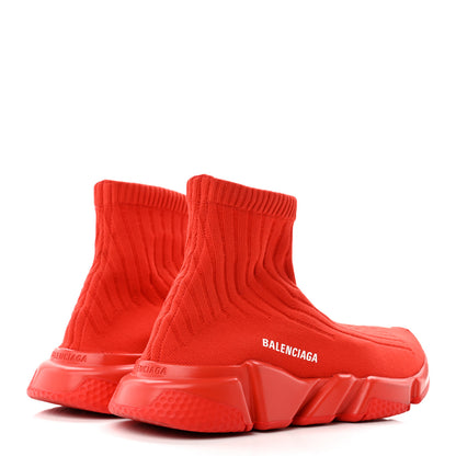 Balenciaga Ribbed Effect Knit Mens Speed Sneakers 42 Rouge 4 of 13