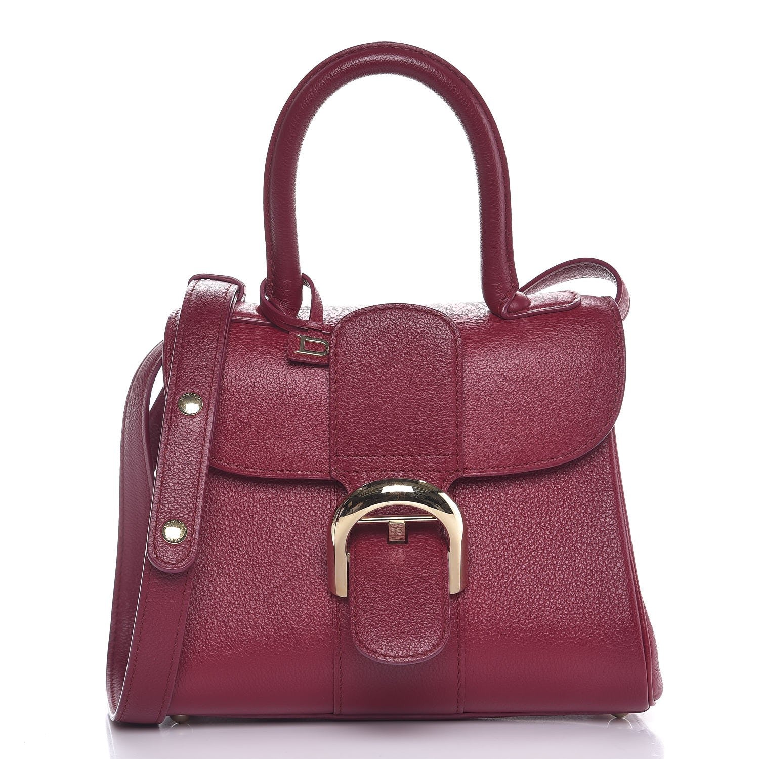 Delvaux Grained Calfskin Mini Brillant Satchel Berry Red 1 of 7