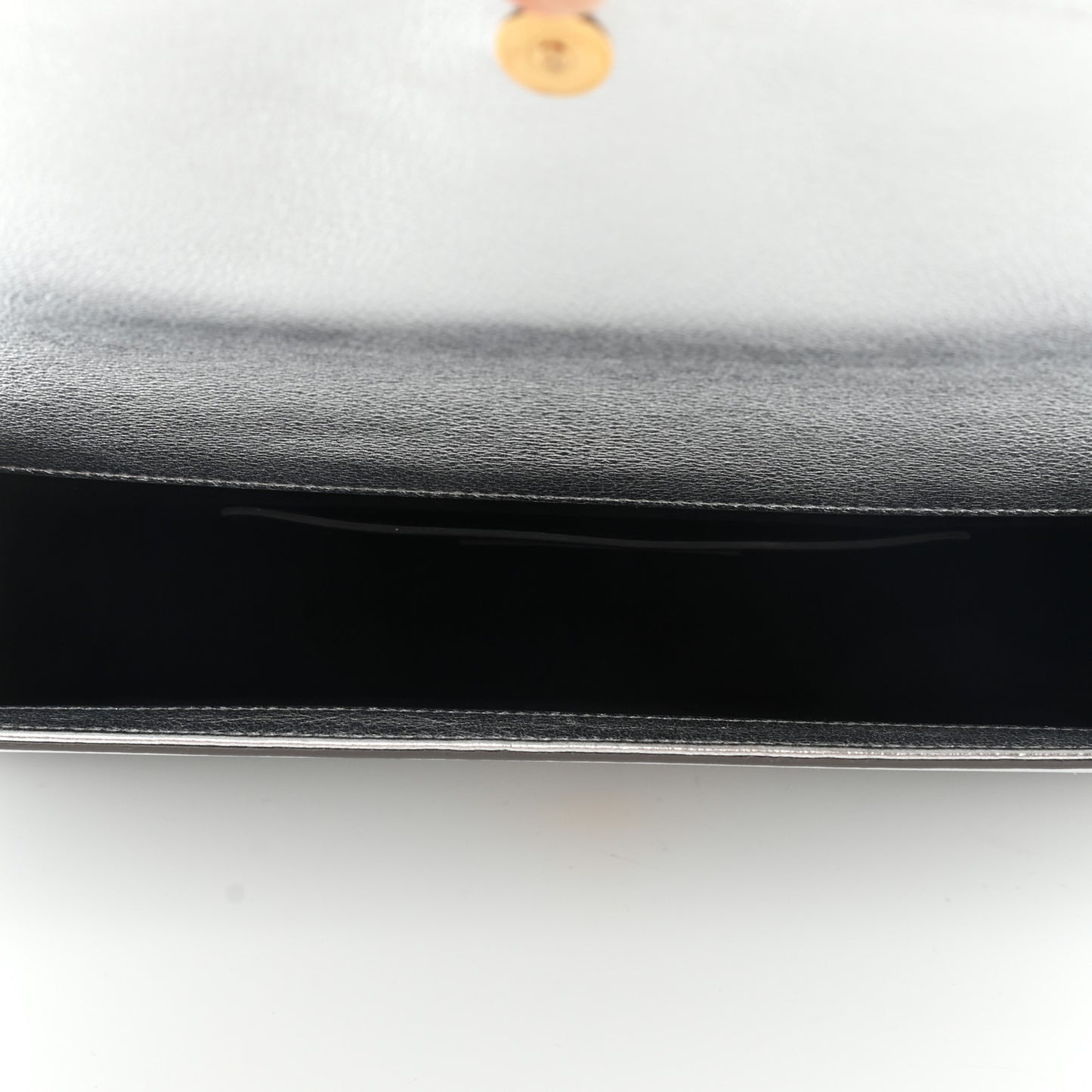 Textured Metallic Calfskin Classic Monogram Cassandre Clutch Silver