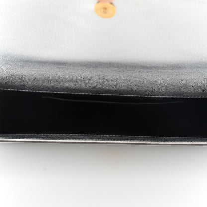 Saint Laurent Textured Metallic Calfskin Classic Monogram Cassandre Clutch Silver 4 of 11