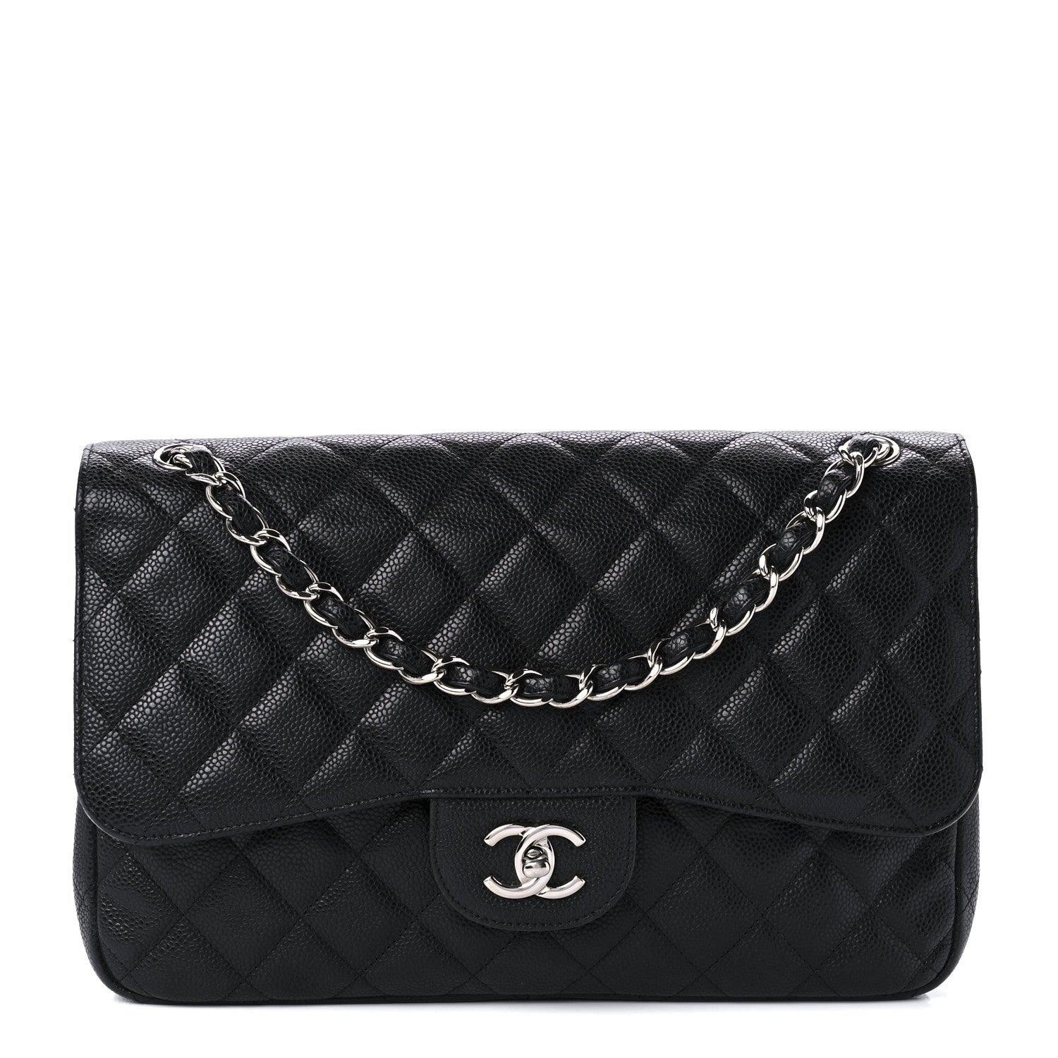 Chanel Caviar Quilted Jumbo Double Flap Black 1 of 10