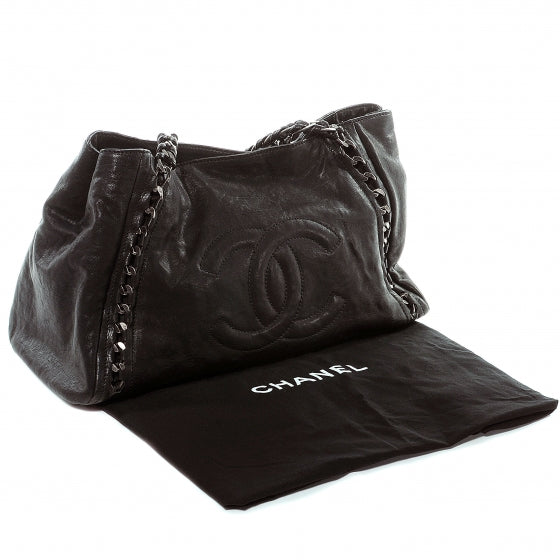 Chanel Leather Modern Chain Large Tote Black 5 of 9