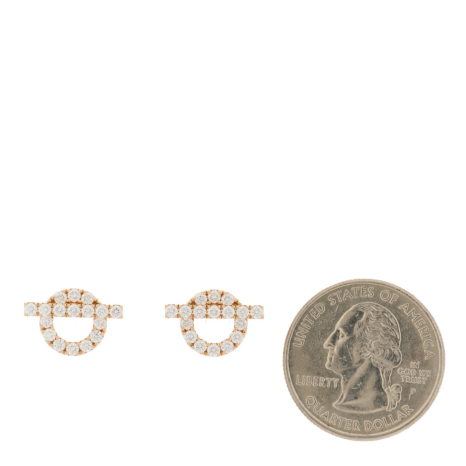 Hermes 18K Rose Gold Diamond Finesse Earrings 2 of 4
