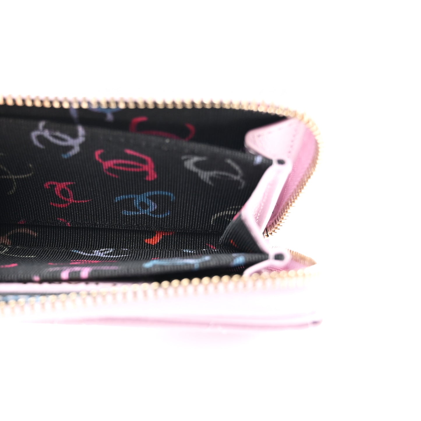 Caviar Quilted Zip Coin Purse Light Purple