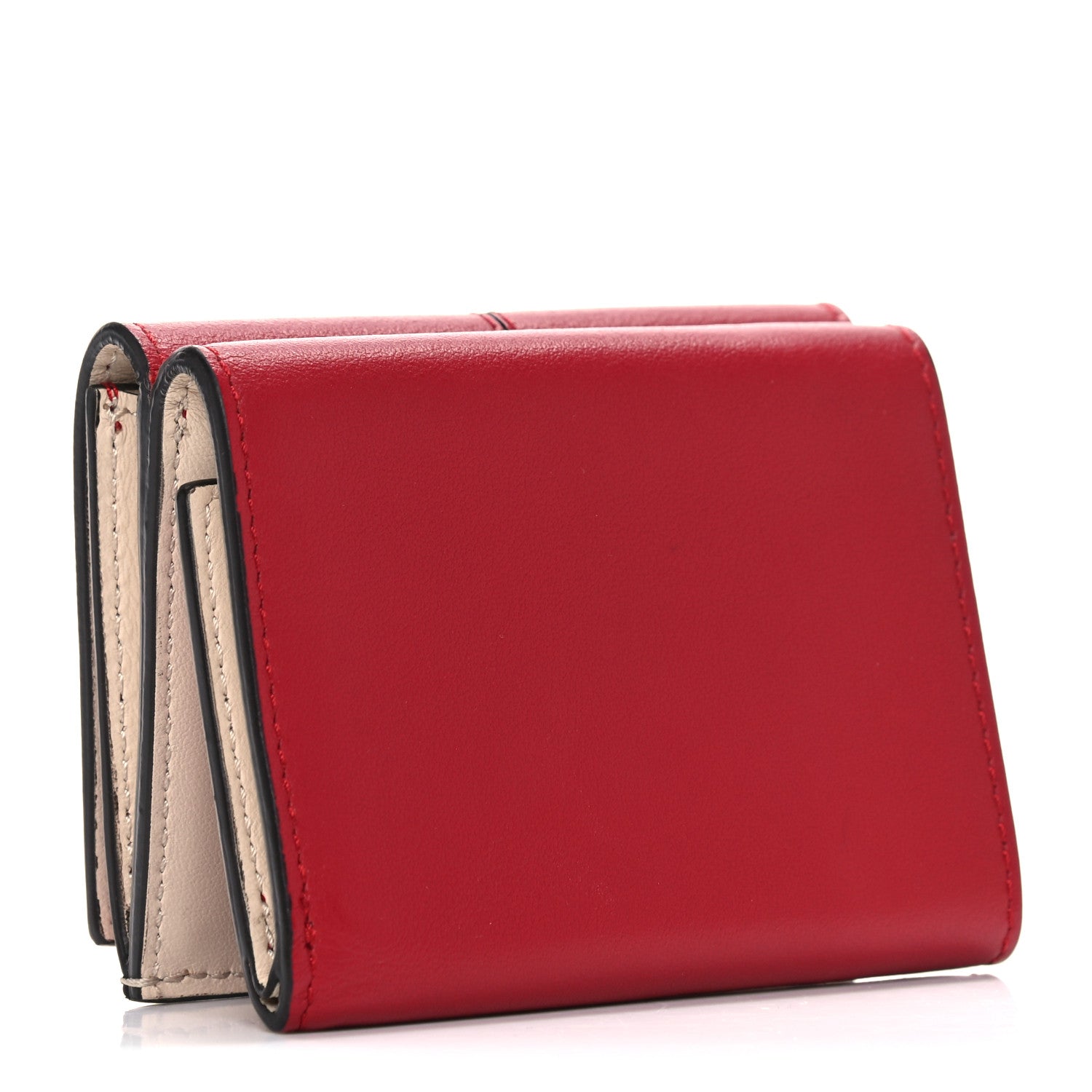Fendi Vitello Grace Peekaboo Micro Tri-Fold Wallet Fragola 3 of 12