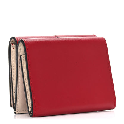 Fendi Vitello Grace Peekaboo Micro Tri-Fold Wallet Fragola 3 of 12