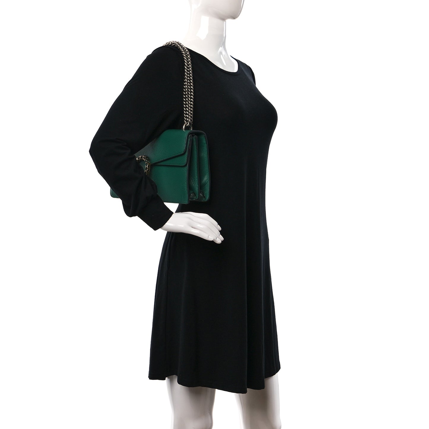 Pebbled Calfskin Small Dionysus Shoulder Bag Emerald